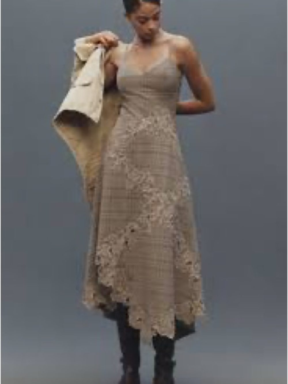 Anthropologie Mare Mare Ruffle Hem Slip Dress - Picture 2 of 14